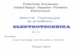 Politechnika Wrocławska Instytut Maszyn, Napędów i Pomiarów … 1ST.pdf · 2004-01-20 · ELEKTROTECHNIKA (Cz. 1) Prowadzący: Dr inż. Piotr Zieliński (I-29, A10 p.408, tel.