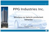 PPG Industries Inc. - XENTRY Portal · Sprzedaż wg. Dywizji (2008) Ipowłoki Przemysłowe (łącznie z Automotive OEM) ... elektrownie wiatrowe, oraz wodne na całym świecie. PPG