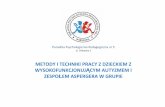 Metody i techniki pracy w grupie z dzieckiem z wysoko ...edukacja.warszawa.pl/sites/edukacja/files/szkolenia-konferencje... · • Z uwagi na nadwra żliwo ść zmys łow ądziecko