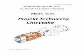 Projekt Techniczny Chwytaka - wiki.kucia.net Projektowany chwytak będzie miał na celu instalację kabestanów w zautomatyzowanym procesie instalacji oprzyrządowania jachtów żaglowych.
