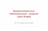 Bezpieczeństwo sieci informatycznych -wstęp do części drugiejeletel.p.lodz.pl/tele/pl/download/1-Bezpieczenstwo sieci... · interfejsówdla funkcji sieci • Zapewnienie symetrii