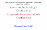 Politechnika Łódzka, Wydział Chemiczny Oferta MITR w ... · -do radioterapii Enkapsulacja żywych komórek Sztuczne dyski międzykręgowe Fantomy ... a czasem pomóc w nawiązaniu