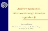 Prezentacja programu PowerPoint - k.wnp.plk.wnp.pl/f/018/290/Krystyna_Lisiecka_-_ok.pdf · Zrównoważony rozwój(ZR) •To wyłaniający się nowy paradygmat gospodarowania, gdzie