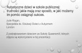 Autystyczne dzieci w szkole publicznej: trudności jakie ... Ragan - po polsku.pdf · wizualne prezentowanie planu dnia – tak, aby dziecko wiedziało co po kolei się zdarzy. 2.