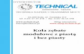 Koła zębate modułowe z piastą i bez piasty - technical.pl · Listwy zębate / Koła modułowe / Koła stożkowe Koła modułowe z piastą Dane techniczne • szerokość zęba