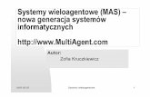 Systemy wieloagentowe(MAS) – nowa generacja systemów ...zofia.kruczkiewicz.staff.iiar.pwr.wroc.pl/wyklady/agenty/MAS_R.pdf · niezawodność, pielęgnowalność, szybkość, obciąŜa