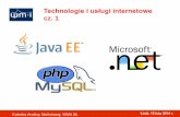 Technologie i usługi internetowe - math.uni.lodz.plmath.uni.lodz.pl/~kowalcr/TI/ZAJ1/TechnologieIUslugiInternetowe1.pdf · Zadanie domowe 1 Napisz program w Javie uruchamiany z dwoma