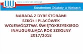 NARADA Z DYREKTORAMI - Kuratorium Oświaty w Kielcach ...kuratorium.kielce.pl/wp-content/uploads/2017/08/prezentacja1.pdf · Przepisy, które obowiązują od 1 września 2017 r. •
