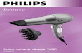 Salon volume vitesse 1800 - Philips · Wprowadzenie Ta nowa suszarka do włosów Philips Salon Classic została zaprojektowana specjalnie po to,aby spełniać indywidualne wymagania