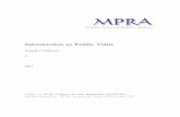 Introduction to Public Value - mpra.ub.uni-muenchen.de · publiczna (GAP), Ekonomia społeczna, Zarządzanie projektami finansowanymi ze środków UE, Zarządzanie w organizacjach