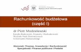 Rachunkowość budżetowa (część I)coin.wne.uw.edu.pl/pmodzelewski/rach_budz_finanse_publ_i_podatki... · Specjalność: Finanse publiczne i Podatki. Zasady zaliczenia przedmiotu