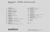 Braun 1508 universal · Golenie bezprzewodowe/ ∏adowanie golarki Podczas ∏adowania golarki po raz pierwszy, nale˝y za pomocà kabla zasilajàcego pod∏àczyç golark´ do sieci