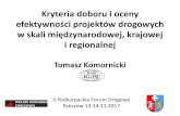 Kryteria doboru i oceny - Polski Kongres Drogowykongresdrogowy.pl/files/upload/RZE2017_TKomornicki.pdf · •Poziom europejski ... rozwój społeczno-gospodarczy Polski ze szczególnym
