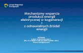 Mechanizmy wsparcia produkcji energii elektrycznej w ... · Mechanizmy wsparcia produkcji energii elektrycznej w kogeneracji i z odnawialnych źródeł energii USTAWA Z dnia 10 kwietnia