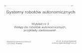 Systemy Robotów Autonomicznych - Strona główna AGHhome.agh.edu.pl/~opal/sysra/wyklady/SysRAw3.pdf · modułowa budowa (łatwość rozbudowy) ... rodzaje silników, zasilania, układów