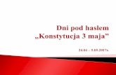 Prezentacja programu PowerPointgimnazjum2.zukowo.pl/zdj_male/Konstytucja 3 maja.pdf · Działania podjęte przez nauczycieli i uczniów Prezentacja powstała na podstawie sprawozdań