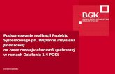 Prezentacja na konferencję podsumowującą 21.04.2016.pdf · Podstawowe informacje o BGK 2 ... spółdzielnie inwalidów i niewidomych, organizacje pozarządowe, spółdzielnie socjalne,