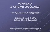 WYKŁAD Z CHEMII OGÓLNEJ - SGGWsylwester_stepniak.users.sggw.pl/W_1.pdf · Spektroskopia. Chromatografia. Ekstrakcja "Eppur si mouve" ... • Atomowa jednostka masy (u) Do określenia