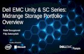 Dell EMC Unity & SC Series: Midrange Storage Portfolio ... · Przykład raportu Hybrid->All Flash 202 TB Usable 176 ms Response Time Power: 5.3 kW Cooling: 18K BTU/Hour 30,388