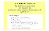 biogeo 407 11 1 - Instytut Nauk o Środowisku - UJeko.uj.edu.pl/weiner/kursy/wbnz407/biogeo_407_11_1.pdf · 2011-03-03 · • Aktywno ść na zaj ęciach (25%: prezentacja 15%, ...