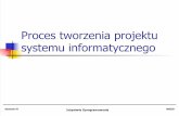 Proces tworzenia projektu systemu informatycznegoartemis.wszib.edu.pl/~jackolo/doc/wyklad/Inzynieria_Oprogramowania... · Proces projektowania systemu ... Ogólnej klasyfikacji (strukturalna,