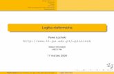 Logika nieformalna - Instytut Informatyki / WEiTI ...staff.ii.pw.edu.pl/~plozinsk/materialy/logikaNieformalnaISI.pdf · Próby formalizowania logiki nieformalnej Podsumowanie Agenda
