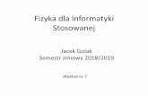Semestr zimowy 2018/2019 - users.uj.edu.plusers.uj.edu.pl/~golak/F18-19/fizyka_dla_informatyki_2018_w07.pdf · Aby znaleźć prędkość kątową bryły sztywnej, często wygodnie