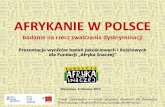 AFRYKANIE W POLSCE - Afryka.org: Pierwszy polski serwis ...afryka.org/download/raport2015/prezentacja.pdf · Prezentacja wyników badań jakościowych i ... Większość imigrantów