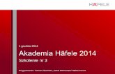 1 grudnia 2014 Akademia Häfele 2014 - STRONA GŁÓWNA Hafele 2014 -nr... · W niniejszym szkoleniu zapraszamy Państwa do zapoznania z okuciami do klap w tym najnowszymi podnośnikami