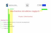 Mechanika osrodków ci ˛´ agłychhep.fuw.edu.pl/u/zarnecki/fizyka10/wyklad13.pdf · Mechanika osrodków ci ˛´ agłych Fizyka I (Mechanika) Wykład XIII: ... ogólna postac´ (u,v