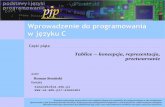 Wprowadzenie do programowania w języku C - USNETprac.us.edu.pl/~siminski/jp/pjp_c_05.pdf · Wprowadzenie do programowania w języku C Tablice — koncepcja, reprezentacja, ... z