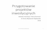 Przygotowanie projektów inwestycyjnychwzr.pl/anna-wojewnik-filipkowska/upload/files/01 Model.pdf · 2018-02-19 · Definicje i klasyfikacje inwestycji oraz projektów inwestycyjnych