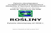 ROŚLINY - pzw.org.pl · Pytania obowiązujące na Ogólnopolskich Olimpiadach Młodzieży w Sportach Wędkarskich organizowanych na zlecenie