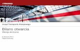 Urząd Transportu Kolejowego Bilans otwarcia - utk.gov.pl fileA.T. Kearney wykorzystała tekst oraz wykresy zamieszczone w niniejszym raporcie podczas prezentacji; nie stanowią one