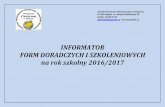 INFORMATOR FORM DORADCZYCH I SZKOLENIOWYCH na …odm.pcpppidn.eu/wp-content/uploads/2016/01/INFORMATOR-4-ODM-2016... · Autoewaluacja w pracy nauczyciela. 9. Planowanie i dokumentowanie