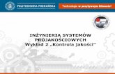 INŻYNIERIA SYSTEMÓW PROJAKOŚCIOWYCH Wykład 2 …fem.put.poznan.pl/poli-admin/didactics/25412227ISP2.pdf · INŻYNIERIA SYSTEMÓW PROJAKOŚCIOWYCH ... MONITOROWAĆ –określać