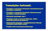 Tematyka ćwiczeń - pracownicy.uwm.edu.plpracownicy.uwm.edu.pl/i.dyka/flow_pliki/cwicz1.pdf · Tematyka ćwiczeń: • Przepływ w korytach otwartych niezabudowanych (przepływ ustalony)