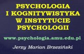 PSYCHOLOGIA I KOGNITYWISTYKA W INSTYTUCIE … · Psychologia zdrowia i psychologia kliniczna Seksuologia kliniczna i społeczna Psychologia pracy i organizacji. Instytut Psychologii