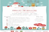 KONCERT ŚWIĄTECZNY - gminalyse.eu · ozdoby i dekoracje bożonarodzeniowe) kawiarenka kącik wędlin świątecznych niespodzianka dla najmłodszych Wstęp wolny! Dochód z imprezy