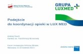 do koordynacji opieki w LUX MED - osoz.pl · • (Wciąż) uciążliwa terminologia koordynacji opieki • Czy (na pewno) musimy koordynować opiekę? • Podejście do wdrożeń