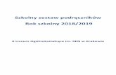Szkolny zestaw podręczników - x-lo.krakow.pl · Oxford Matura Trainer Poziom rozszerzony. ... Repetytorium poziom podstawowy Express Publishing ... Zakres rozszerzony Nowa Era 642/4/2015