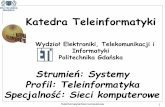 Informatyki - eti.pg.edu.pl · Katedra Teleinformatyki Wydział Elektroniki, Telekomunikacji i Informatyki Politechnika Gdańska Strumień: Systemy Profil: Teleinformatyka. Teleinformatyka/Sieci