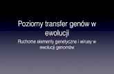 Poziomy transfer genów w ewolucji - IGiB · Poziomy transfer genów (HGT) • Wyspecjalizowane ruchome elementy genetyczne • sekwencje insercyjne, transpozony • mobilne introny