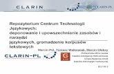 Repozytorium Centrum Technologii Językowych: deponowanie i ...clarin-pl.eu/wp-content/uploads/2017/02/Repozytorium-Centrum... · Utworzone aplikacje webowe są do państwa dyspozycji