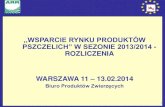 ,,WSPARCIE RYNKU PRODUKTÓW PSZCZELICH” W …spp-polanka.org/dokumenty/2014-02-013-PrezentacjaARR.pdf · 1,,WSPARCIE RYNKU PRODUKTÓW PSZCZELICH” W SEZONIE 2013/2014 -ROZLICZENIA