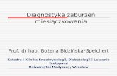 Diagnostyka zaburzeń miesiączkowania - wlkp.umed.wroc.pl · wrodzonych tj : kraniosynostoza z hypoplazją środkowej części twarzy , szerokie i nieprawidłowo ustawione kciuki