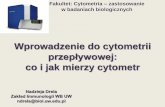 Wprowadzenie do cytometrii - biol.uw.edu.pl · (broń biologiczna). Urządzenie umożliwiało detekcję z 60% prawdopodobieństwem cząstek o średnicy 0,6 mm 1970, firma Technicon