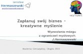 Zaplanuj swój biznes - kreatywne myśleniehermaszewski.glogow.pl/wp-content/uploads/2017/01/Zaplanuj-swoj... · Technika opracowana przez Edwarda de Bono, ... sześć różnych opinii