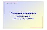 PZ - wykład SGH cz · Podstawy zarządzania (wykład – częśćII)  (wykład ad –– czcz II)  dr Zbigniew Pawlak