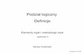 Podział logiczny Definicje - gostkowski.wdfiles.comgostkowski.wdfiles.com/local--files/psychologia-uam/poz5.pdf · Definicja aksjomatyczna (przez postulaty) to taka, w której postuluje